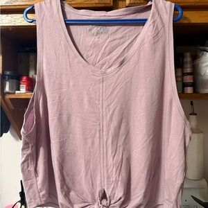 ZYIA Light Pink Tie-Front Tank Top